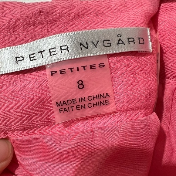 PETER NYGARD Mini Skirt, Pink Cotton & Linen Blend Size 8, #199 - Picture 5 of 9